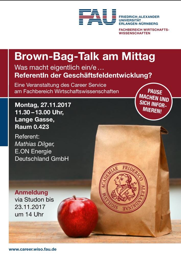 Zum Artikel "Brown Bag Talk: „Was macht eigentlich ein/e ReferentIn der Geschäftsfeldentwicklung?!“"