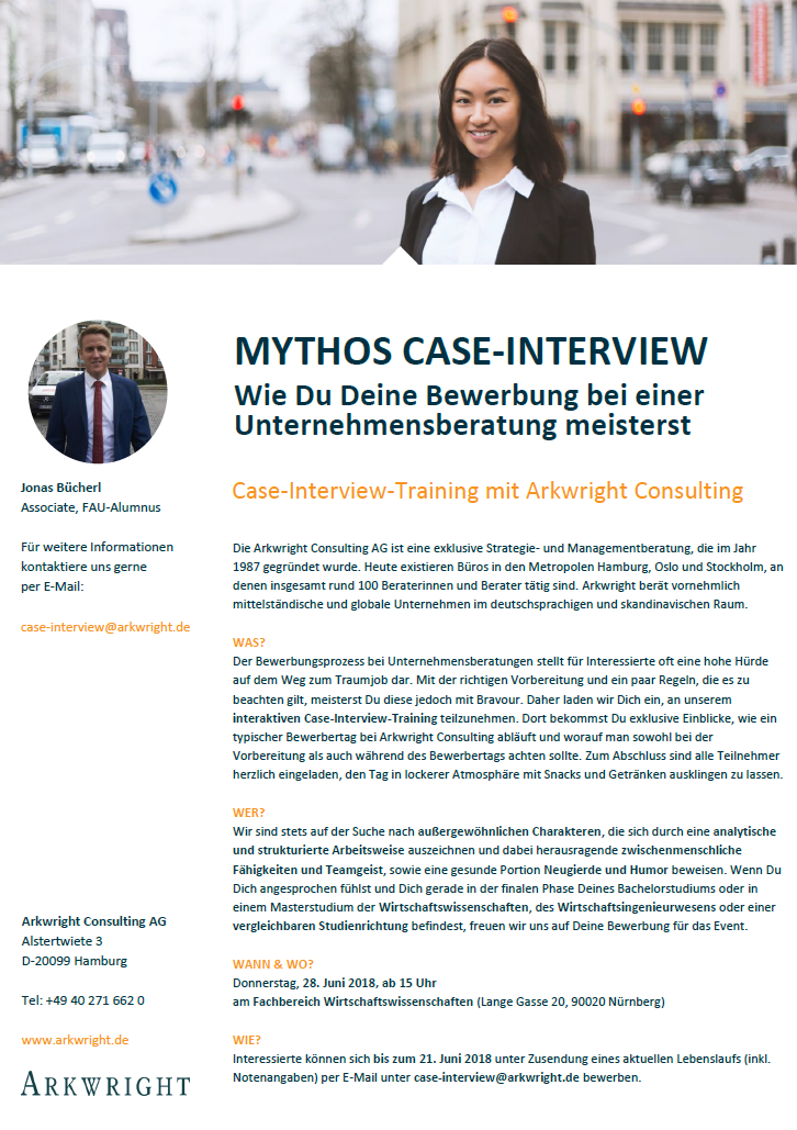 Zum Artikel "Case-Interview Training mit Arkwright Consulting"