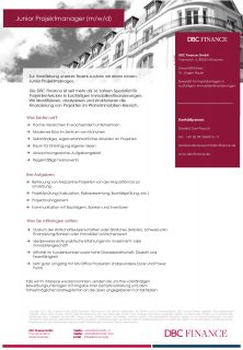 Zum Artikel "DBC Finance: Junior Projektmanager (m/w/d)"