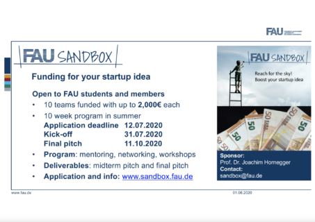 Zum Artikel "Gründungsförderung durch die FAU Sandbox"