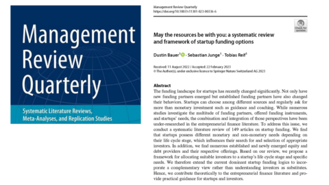 Zum Artikel "Neue Veröffentlichung zu startup funding options im Management Review Quarterly"